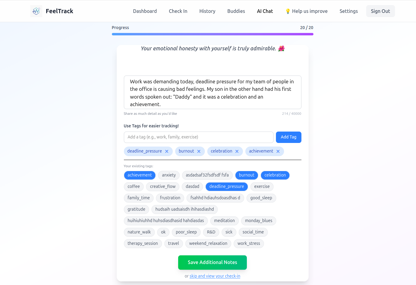Interactive Mood Cards - Flip card system for rating emotions